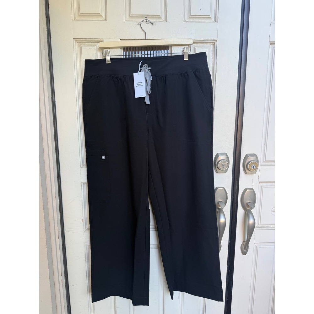 FIGS Isabel High Waisted Wide Leg Scrub Pants Black Size 2XLP
